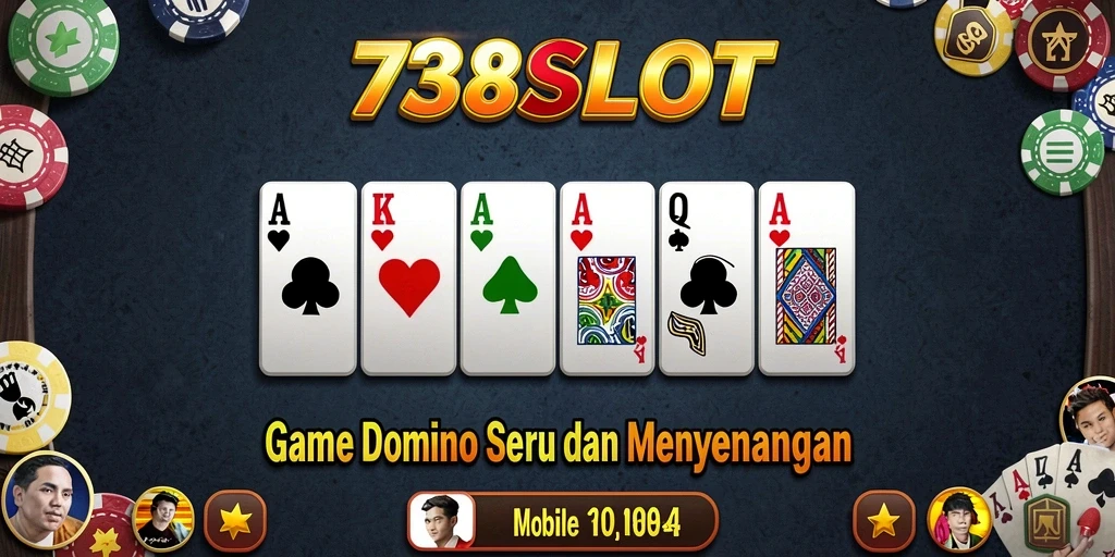 Tampilan gameplay seru dalam 738SLOT yang menggambarkan permainan Domino.