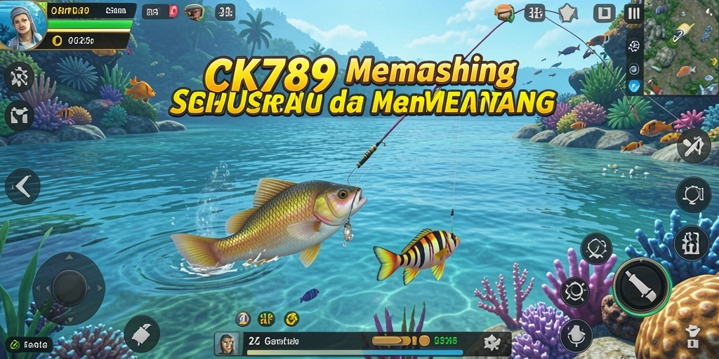 Tampilan gameplay CK789 dengan suasana memancing yang mengasyikkan.