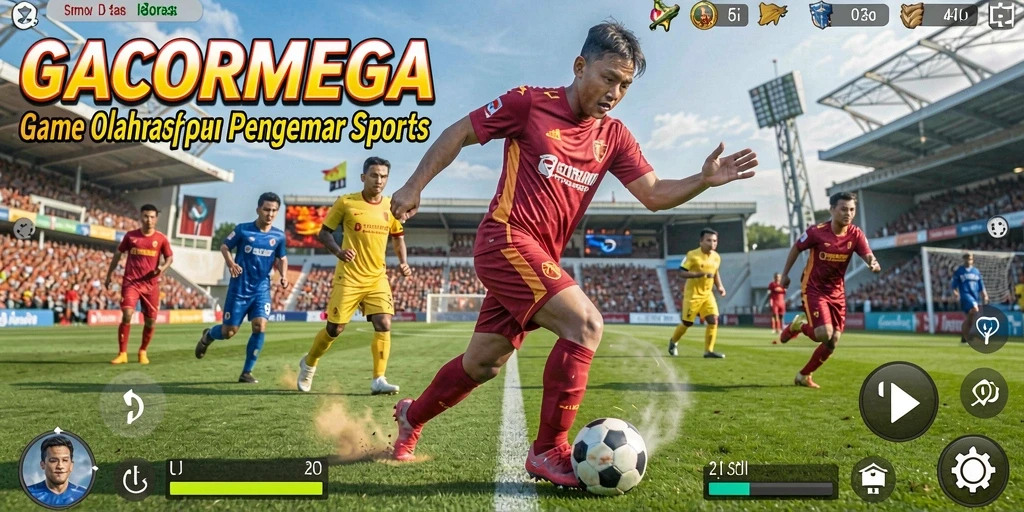 Screenshot utama GACORMEGA yang menampilkan aksi seru dalam permainan olahraga.