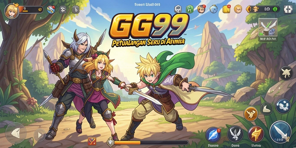 Tampilan gameplay GG99 yang dinamis dan penuh warna.