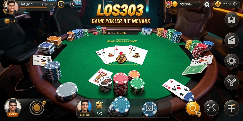 Screenshot gameplay Poker yang menampilkan suasana permainan yang menegangkan.